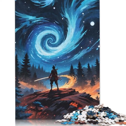 Samurai-Sternennacht-Puzzle, schwierige Herausforderung, 100% recycelter Karton, Puzzle für Frauen und Männer, Muttertagsgeschenke, 1000 Teile (75 x 50 cm) von QBIREX