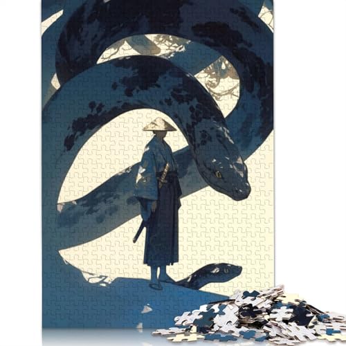 Samurai The Serpents Coil Puzzles für Erwachsene ab 18 Jahren, Upe Lernspiele, Puzzle für Erwachsene und Kinder, 1000 Teile (75 x 50 cm) von QBIREX