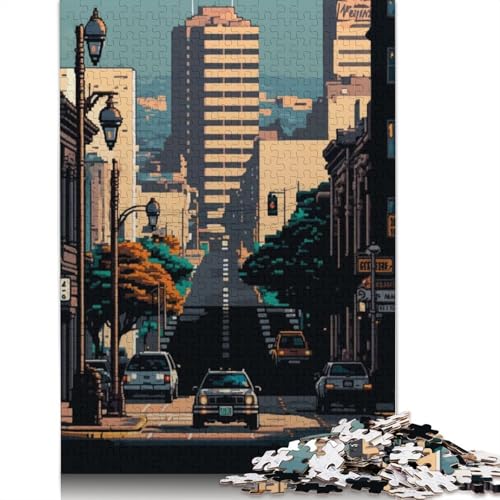 San Jose City Pixel Art Puzzle, Lernspiele, Familienaktivitäten, Premium-Karton-Puzzle für Frauen und Männer, 1000 Teile (75 x 50 cm) von QBIREX