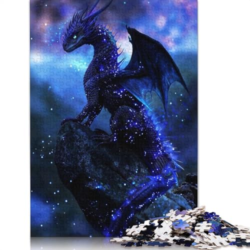 Saphir-Sternenstaub-Drache-Puzzle für Erwachsene, 1500 Teile, Heimdekoration, ungewöhnliche Puzzles für Erwachsene, für Jungen oder Mädchen, 1500 Teile (85 x 57 cm) von QBIREX
