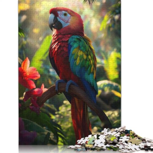 Scarlet Macaw Parrot in Jungle Puzzles 1000 Teile Schwer Puzzle Spielzeug Lernspiel Impossible Herausforderung Spielzeug Für Erwachsene Kinder 1000pcs (40x28cm) von QBIREX