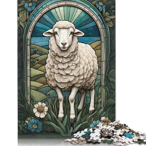 Schaf-Tier-Puzzle für Erwachsene, Premium-Puzzle aus 100% recyceltem Brett, Problemlösungspuzzles für Erwachsene und Kinder, 1000 Teile (75 x 50 cm) von QBIREX