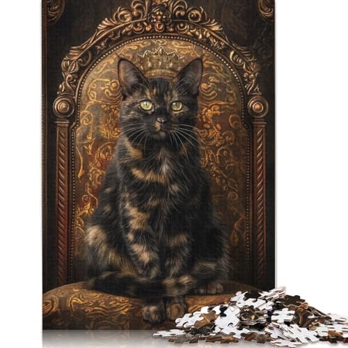 Schildpatt-Katzenkrone, Puzzle, farbenfroh, cool, für Kinder ab 12 Jahren, 1000 Teile (75 x 50 cm) von QBIREX
