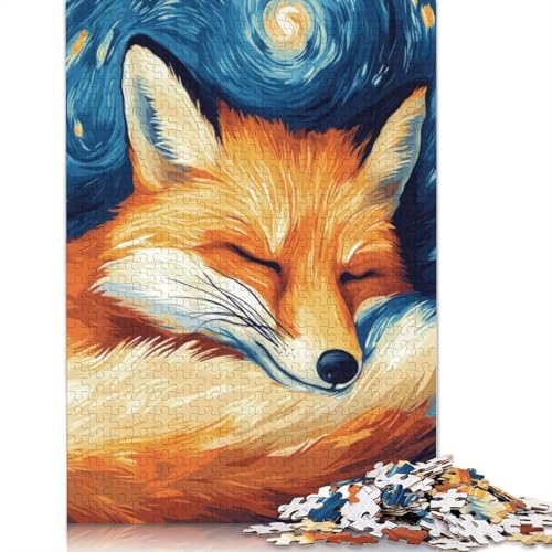 Schlafender Fuchs, Sternennacht-Puzzle für Erwachsene, 1500 Teile, Holzpuzzle für Teenager, Geschenke, Lernspiel für Erwachsene und Teenager, 1500 Teile (85 x 57 cm) von QBIREX