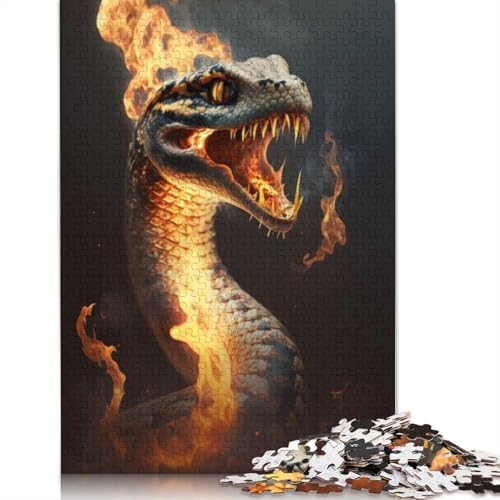Schlange mit Feuer, 1500 Puzzles für Erwachsene, Spielzeug, Lernspiel, Herrenpuzzles für Erwachsene, für Erwachsene, Teenager, 1500 Teile (85 x 57 cm) von QBIREX