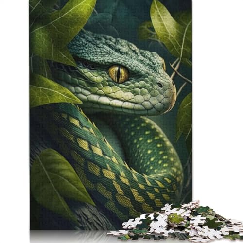 Schlangenporträt-Puzzle für Erwachsene, kreative Spiele, Puzzle-Geschenk für Jungen oder Mädchen, 520 Teile (52 x 38 cm) von QBIREX