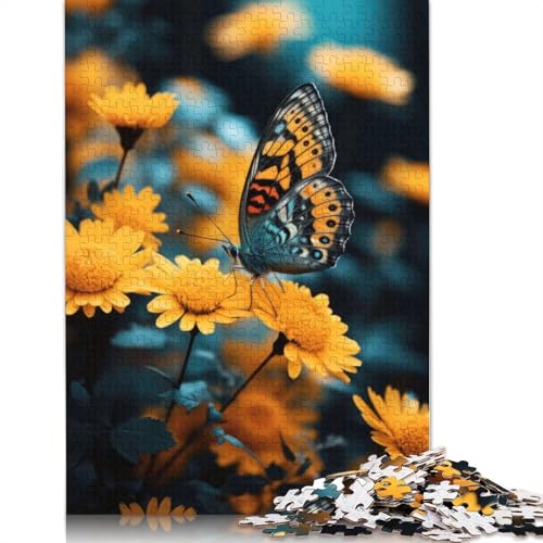 Schmetterling auf gelber Blume, Puzzle für Erwachsene, zusammen. Coole Puzzles für Erwachsene, für Erwachsene und Teenager, 520 Teile (52 x 38 cm) von QBIREX