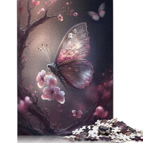 Schmetterlings-buntes Puzzle, Dekompressionsspielzeug, rechteckiges Papierpuzzle für Kinder und Erwachsene ab 12 Jahren, 1000 Teile (75 x 50 cm) von QBIREX