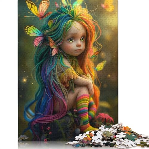 Schmetterlingsfee-Puzzle, kreative Spiele, Premium-Karton-Puzzle für Frauen und Männer, Geburtstagsgeschenk, 1000 Teile (75 x 50 cm) von QBIREX