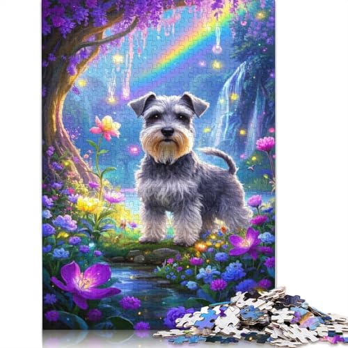 Schnauzer-Puzzle, 100% recycelter Karton, 100% recycelter Karton, Puzzle für Jungen oder Mädchen, Geschenk, 1000 Teile (75 x 50 cm) von QBIREX
