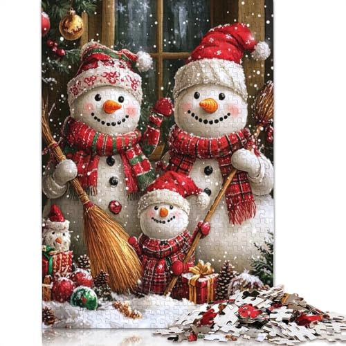 Schneemann-Familie, Weihnachtspuzzle, Denksportaufgabe, 100% recycelter Karton, Puzzle für Frauen und Männer, 1000 Teile (38 x 26 cm) von QBIREX