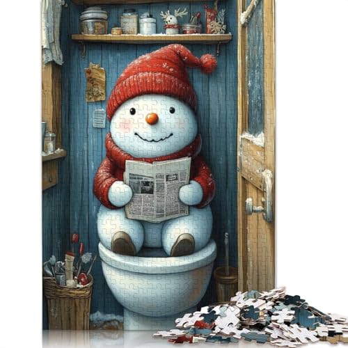 Schneemann auf der Toilette, Puzzle, Familienspaß, 100% recycelter Karton, Puzzle für Kinder und Erwachsene ab 12 Jahren, 1000 Teile (75 x 50 cm) von QBIREX