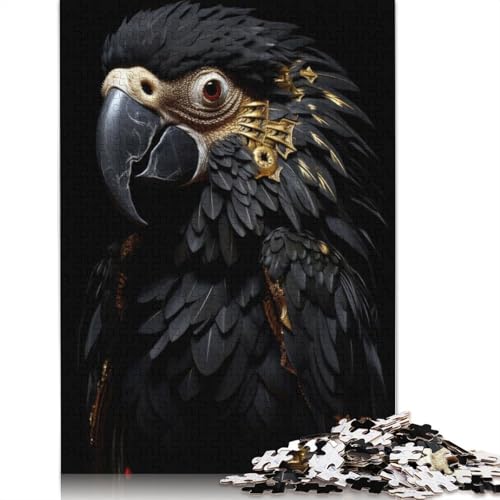 Schwarz-Goldener Papagei, 520-teiliges Puzzle, ab 18 Jahren, Lernspiele, Puzzle für Erwachsene, für Frauen, für Kinder ab 12 Jahren, 520 Teile (52 x 38 cm) von QBIREX