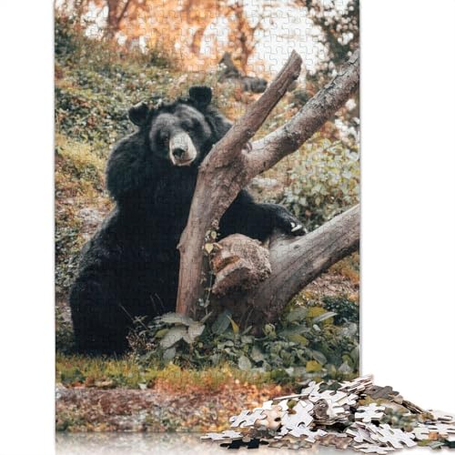 Schwarzbär-Puzzle, Dekompressionsspielzeug, rechteckiges Papierpuzzle für Kinder und Erwachsene ab 12 Jahren, 1000 Teile (75 x 50 cm) von QBIREX