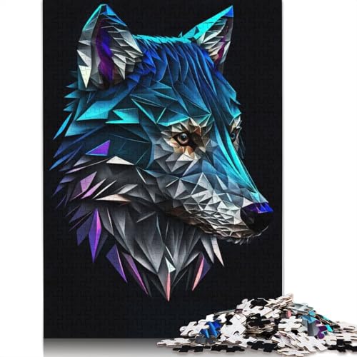 Schwarzer Wolf-Puzzle für Erwachsene, 520 Teile, schwierige Problemlösungsrätsel für Erwachsene, für Jungen oder Mädchen, 520 Teile (52 x 38 cm) von QBIREX