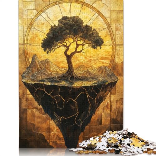 Schwebender Baum und Berg, herausforderndes und kniffliges Puzzle aus 100 Prozent recycelter Pappe, Geburtstagsgeschenk für Erwachsene, 1000 Teile (38 x 26 cm) von QBIREX