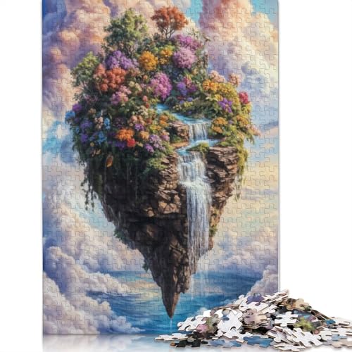 Schwimmende Insel, Wasserfall-Puzzle, Denksportaufgabe, Premium-Karton-Puzzle für Kinder und Erwachsene ab 12 Jahren, Geschenke, 1000 Teile (38 x 26 cm) von QBIREX