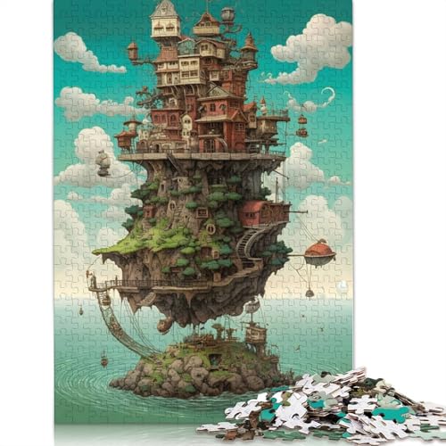 Schwimmendes Dorf, Puzzle für Erwachsene, 1000 Teile, anspruchsvolle Familienspiele, Denksportaufgaben für Kinder ab 12 Jahren, 1000 Teile (75 x 50 cm) von QBIREX