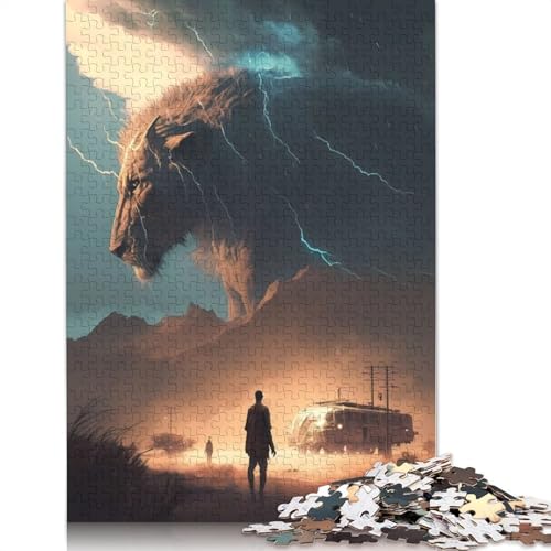 SciFi-Löwe-Puzzle-Spielzeug, Lernspiel, Premium-Karton-Puzzle für Erwachsene und Kinder, 1000 Teile (26 x 38 cm) von QBIREX