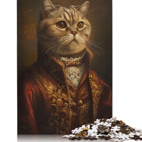 Scottish Fold Cat Puzzle für Erwachsene, 1000 Teile, anspruchsvolle Familienspiele, Denksportaufgaben für Kinder ab 12 Jahren, 1000 Teile (75 x 50 cm) von QBIREX