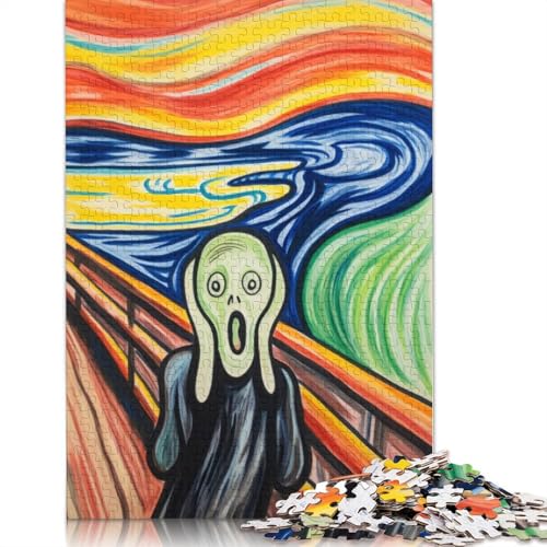 Scream Painting 1000-teiliges Puzzle, Lernspiele, Puzzles für Erwachsene für Frauen, für Kinder ab 12 Jahren, 1000 Teile (75 x 50 cm) von QBIREX
