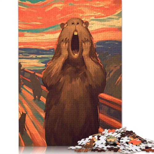 Scream of Capybara 520 Puzzles für Erwachsene, Lernspiel, Puzzlespiele für Erwachsene für Jungen oder Mädchen, 520 Teile (52 x 38 cm) von QBIREX