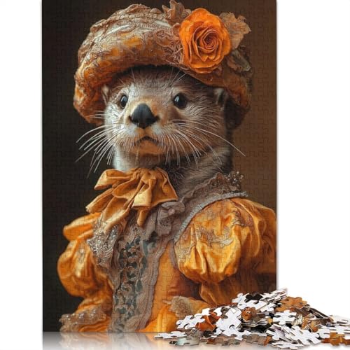 Sea Otter Duchess Puzzle-Spielzeug, Lernspiel, Premium-Karton-Puzzle für Erwachsene und Kinder, 1000 Teile (26 x 38 cm) von QBIREX