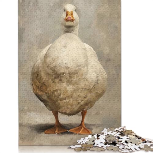 Serious White Fat Duck Puzzle, 100% recycelter Karton, 100% recycelter Karton, Puzzle für Jungen oder Mädchen, 1000 Teile (38 x 26 cm) von QBIREX