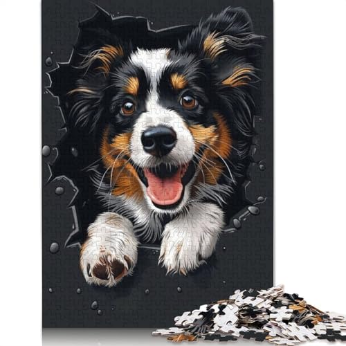 Shetland Sheepdog Puzzles 1000 Teile Schwer Puzzle Spielzeug Pädagogisches Spiel Impossible Herausforderung Spielzeug Für Erwachsene Kinder 1000pcs (75x50cm) von QBIREX