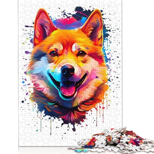 Shiba Inu Puzzle, Lernspiele, Familienaktivitäten, Premium-Karton-Puzzle für Frauen und Männer, 1000 Teile (75 x 50 cm) von QBIREX