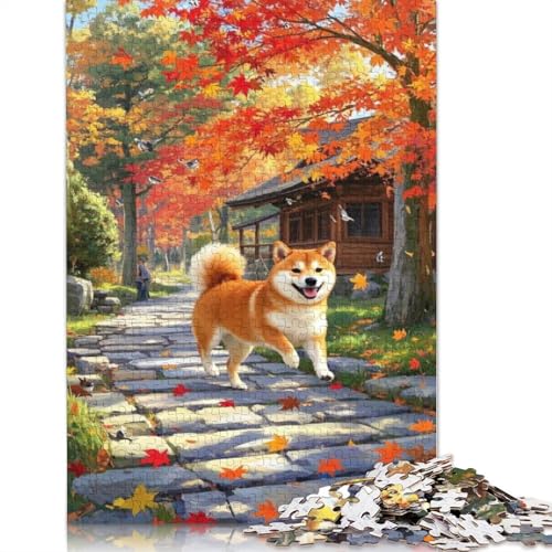 Shiba Inu Puzzle Fun Premium-Puzzle aus Karton für Jungen oder Mädchen, 1000 Teile (75 x 50 cm) von QBIREX