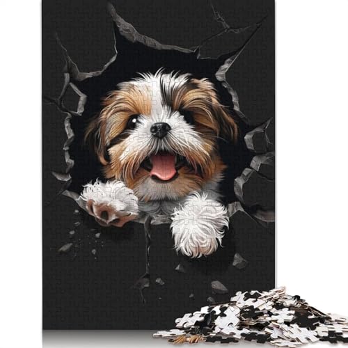 Shih Tzu Puzzle 1500 Teile Schwer Puzzle Spielzeug Pädagogisches Spiel Impossible Herausforderung Spielzeug Für Erwachsene Kinder 1500pcs (85x57cm) von QBIREX