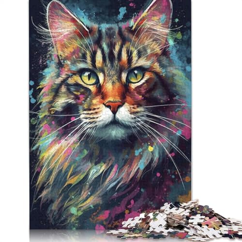 Siberian Cat Painting Puzzle 520 Teile Schwer Puzzle Spielzeug Lernspiel Impossible Herausforderungsspielzeug Für Erwachsene Kinder 520pcs (52x38cm) von QBIREX