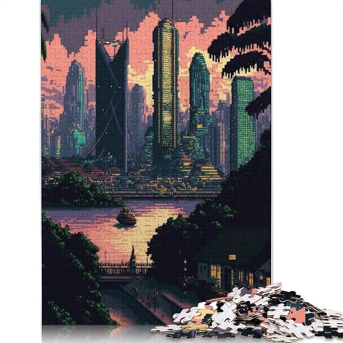 Singapore Pixel Art Puzzles 1000 Teile Schwer Puzzle Spielzeug Lernspiel Impossible Herausforderungsspielzeug Für Erwachsene Kinder 300pcs (40x28cm) von QBIREX