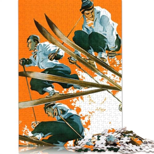 Skisprung-Puzzle, rechteckig, aus Pappe, 100% recyceltem Karton, Puzzle für Erwachsene, Kindertag, 1000 Teile (38 x 26 cm) von QBIREX