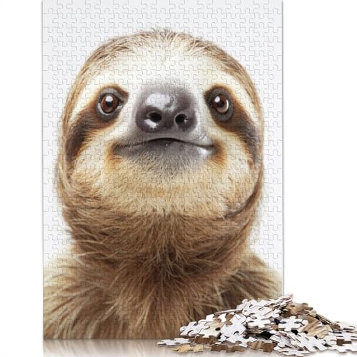 Sloth Face Puzzles 1000 Teile Schwer Puzzle Spielzeug Lernspiel Impossible Herausforderung Spielzeug Für Erwachsene Und Kinder in Bewährter 1000pcs (75x50cm) von QBIREX