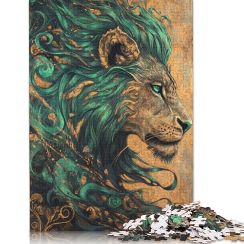 Smaragd- und Bronzelöwe-Puzzle-Spielzeug, Lernspiel, Premium-Karton-Puzzle für Erwachsene und Kinder, 1000 Teile (75 x 50 cm) von QBIREX