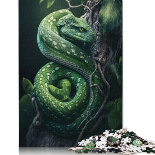 Snake in Jungle Puzzle 1000-teilige Schwer Puzzle Spielzeug Lernspiel Impossible Herausforderung Spielzeug Für Erwachsene Und Kinder Ab 12 Jahren 1000pcs (38x26cm) von QBIREX