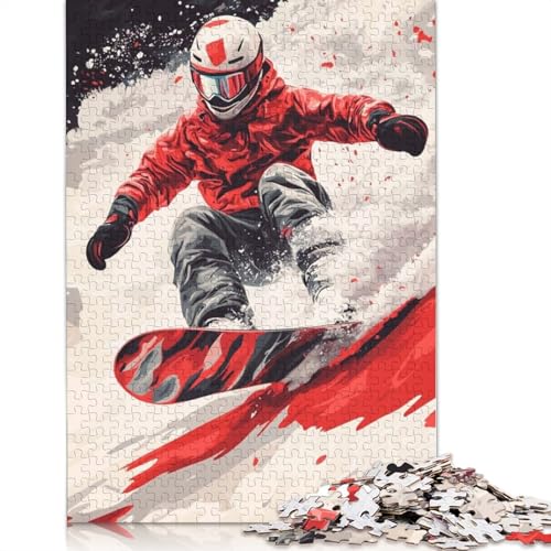Snowboarder in Action Puzzles 1000 Teile Schwer Puzzle Spielzeug Lernspiel Impossible Herausforderung Spielzeug Für Erwachsene Kinder 1000pcs (75x50cm) von QBIREX