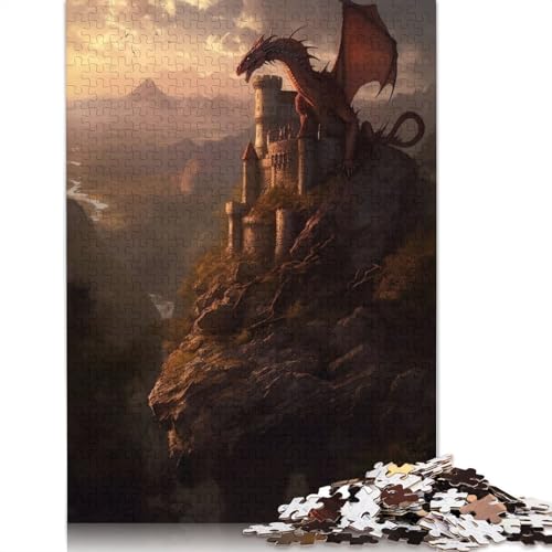 Sonnenuntergang über Dragons Keep, 520-teiliges Puzzle für Erwachsene, zusammen, Denksportaufgaben für Frauen und Männer, 520 Teile (52 x 38 cm) von QBIREX
