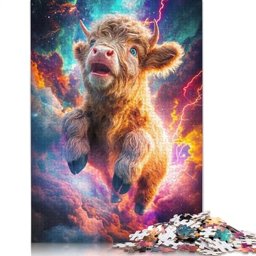 Space Cow Puzzle, kreative Spiele, 100% recycelter Karton, Puzzle für Erwachsene, 1000 Teile (75 x 50 cm) von QBIREX