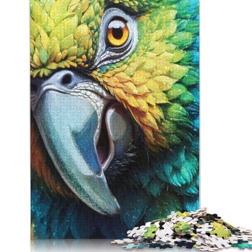 Sparkling Parrot Portrait Puzzle 1000 Teile Schwer Puzzle Spielzeug Lernspiel Impossible Herausforderung Spielzeug Für Erwachsene Und Kinder in Bewährter 1000pcs (40x28cm) von QBIREX