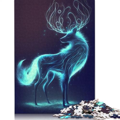 Spectral Elk Puzzle, Dekompressionsspielzeug, rechteckiges Papierpuzzle für Kinder und Erwachsene ab 12 Jahren, 1000 Teile (75 x 50 cm) von QBIREX