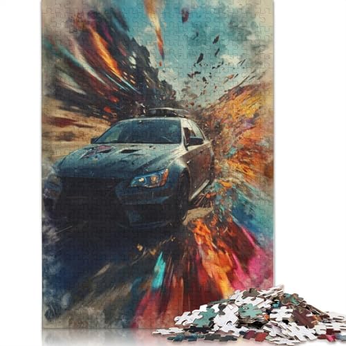 Speed Blur Car Art Puzzle 1000-teilige Schwer Puzzle Spielzeug Lernspiel Impossible Herausforderungsspielzeug Für Erwachsene Und Kinder Ab 14 Jahren 1000pcs (38x26cm) von QBIREX