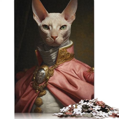 Sphynx Cat King Puzzles 1000 Teile Schwer Puzzle Spielzeug Lernspiel Impossible Herausforderung Spielzeug Für Erwachsene Und Kinder in Bewährter 1000pcs (40x28cm) von QBIREX