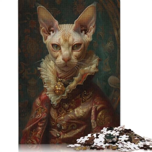 Sphynx Cat Renaissance Puzzles für Erwachsene, Lernspiele, Puzzle für Erwachsene und Kinder, 1000 Teile (75 x 50 cm) von QBIREX