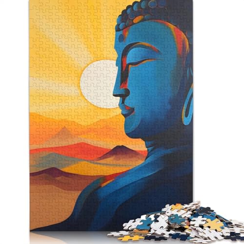 Spiritueller Buddha, abstrakt, 1000-teiliges Puzzle, buntes Puzzle, Geschenke für Männer, für Kinder ab 12 Jahren, 1000 Teile (75 x 50 cm) von QBIREX