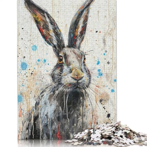 Splattered Hare Puzzle, kreative Spiele, 100% recycelter Karton, Puzzle für Erwachsene, 1000 Teile (75 x 50 cm) von QBIREX