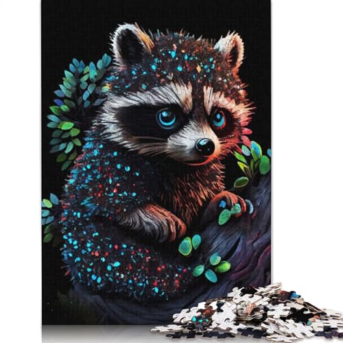 Spritzfarbe-Eichhörnchen-Puzzle, Dekompressionsspielzeug, rechteckiges Papierpuzzle für Kinder und Erwachsene ab 12 Jahren, 1000 Teile (75 x 50 cm) von QBIREX