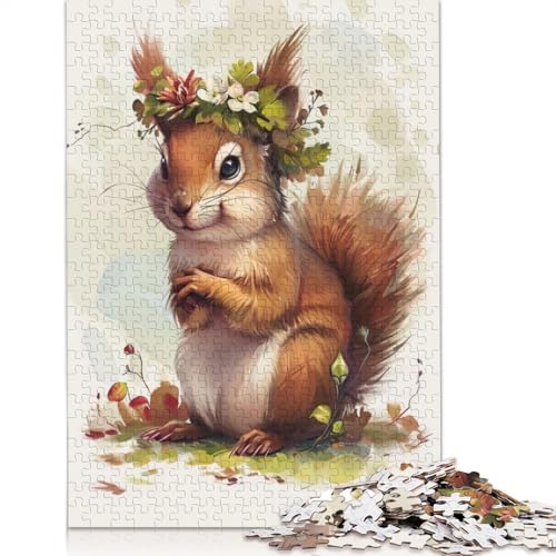 Squirrel Flower Puzzle 1500 Teile Schwer Puzzle Spielzeug Pädagogisches Spiel Impossible Herausforderungsspielzeug Für Erwachsene Kinder 1500pcs (85x57cm) von QBIREX